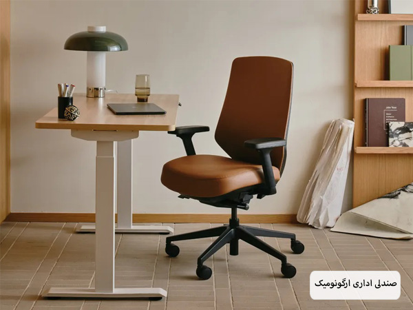 یک عدد صندلی اداری طراحی شده طبق اصول ارگونومیک.
